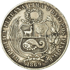 Monnaie, Pérou, SOUTH PERU, Sol, 1869, Lima, TTB, Argent, KM:196.3