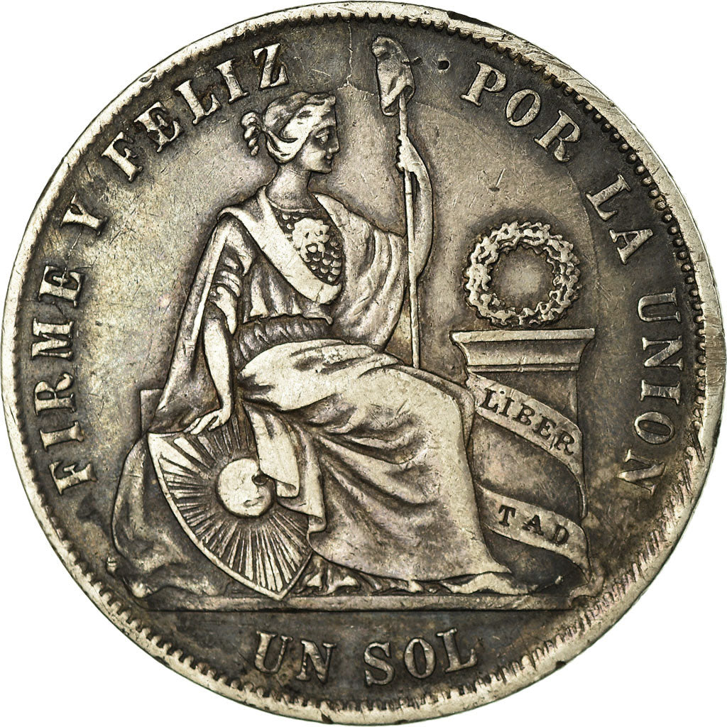 Monnaie, Pérou, SOUTH PERU, Sol, 1869, Lima, TTB, Argent, KM:196.3
