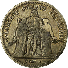 Coin, France, Hercule, 5 Francs, 1849, Strasbourg, VF(20-25), Silver, KM:756.2