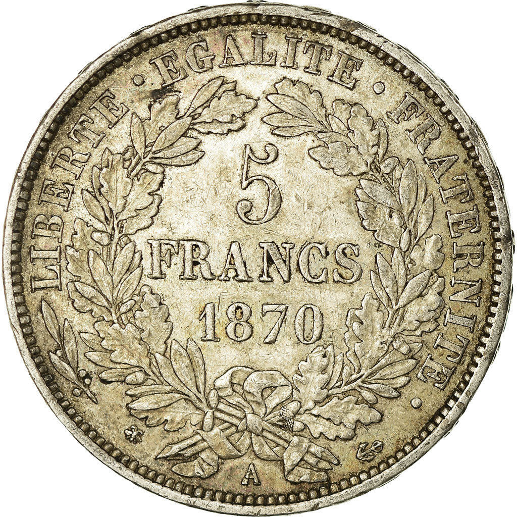 Monnaie, France, Cérès, 5 Francs, 1870, Paris, TTB, Argent, Gadoury:743