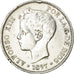 Coin, Spain, Alfonso XIII, 5 Pesetas, 1897, VF(20-25), Silver, KM:707