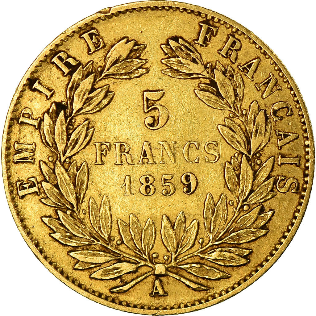 Münze, Frankreich, Napoleon III, Napoléon III, 5 Francs, 1859, Paris, S, Gold