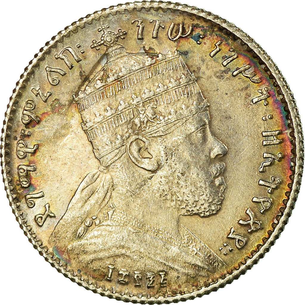 Coin, Ethiopia, Menelik II, Gersh, 1903, Paris, AU(50-53), Silver, KM:12