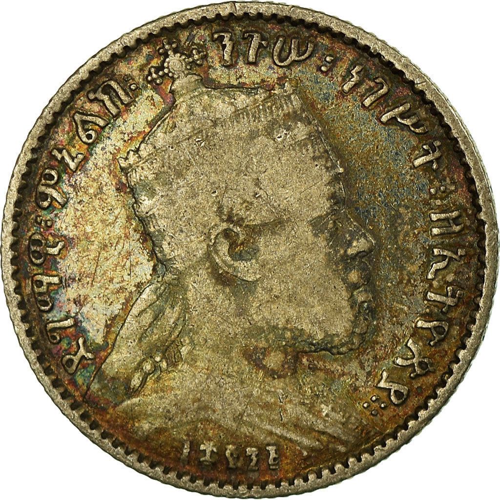 Coin, Ethiopia, Menelik II, Gersh, 1903, Paris, VF(20-25), Silver, KM:12