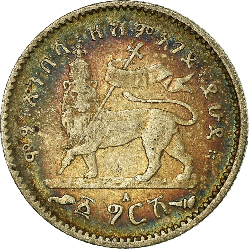 Coin, Ethiopia, Menelik II, Gersh, 1903, Paris, VF(20-25), Silver, KM:12