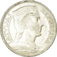 Moeda, Letónia, 5 Lati, 1929, EF(40-45), Prata, KM:9
