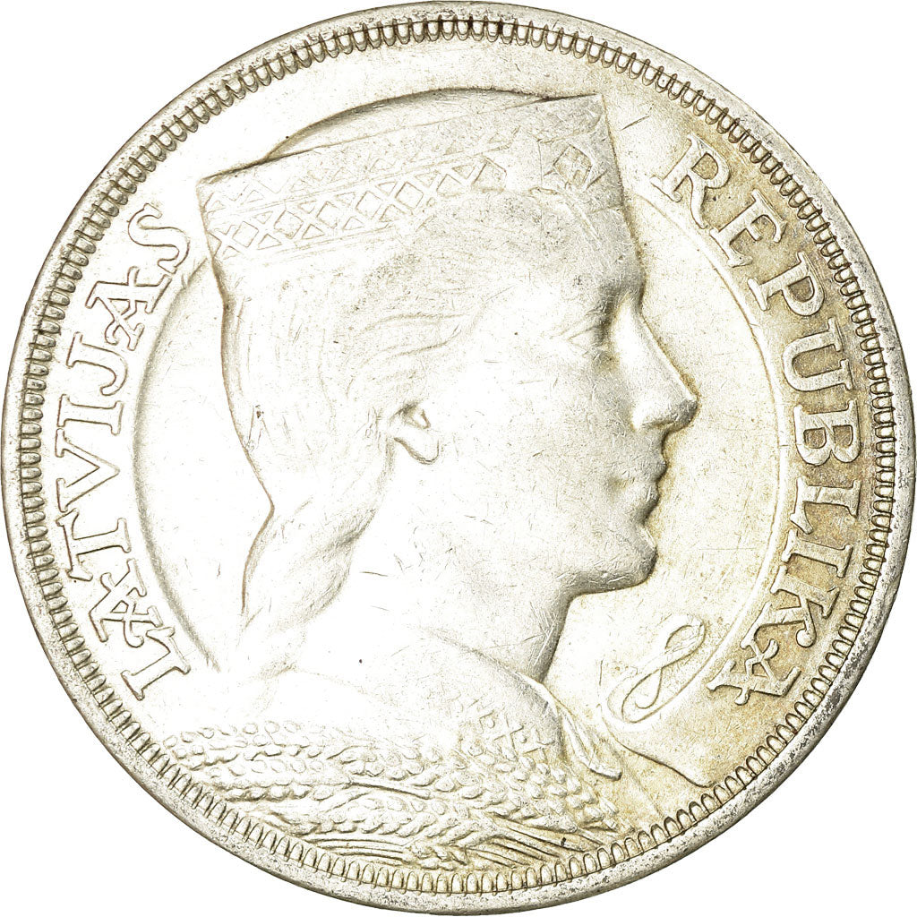 Münze, Latvia, 5 Lati, 1929, SS, Silber, KM:9