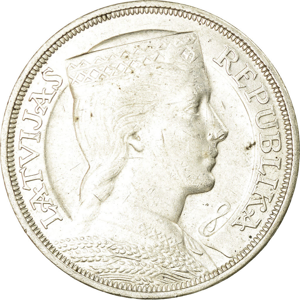Coin, Latvia, 5 Lati, 1931, EF(40-45), Silver, KM:9