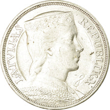 Moneta, Łotwa, 5 Lati, 1931, EF(40-45), Srebro, KM:9