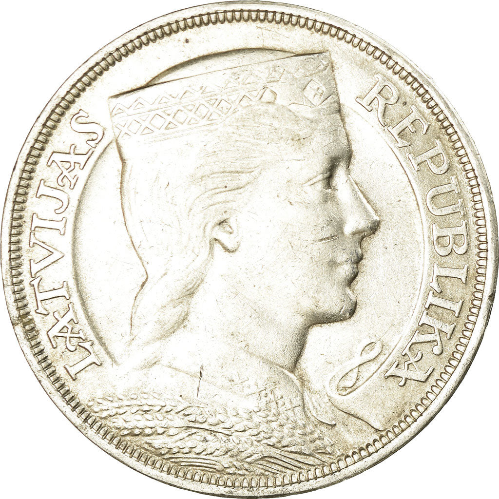 Moneda, Letonia, 5 Lati, 1931, MBC, Plata, KM:9
