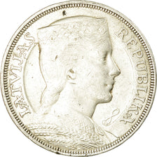 Coin, Latvia, 5 Lati, 1931, EF(40-45), Silver, KM:9