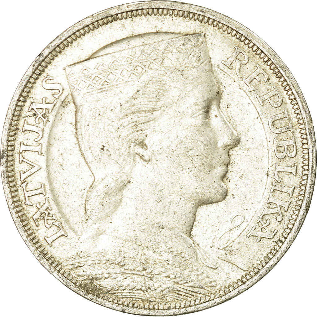 Coin, Latvia, 5 Lati, 1931, EF(40-45), Silver, KM:9