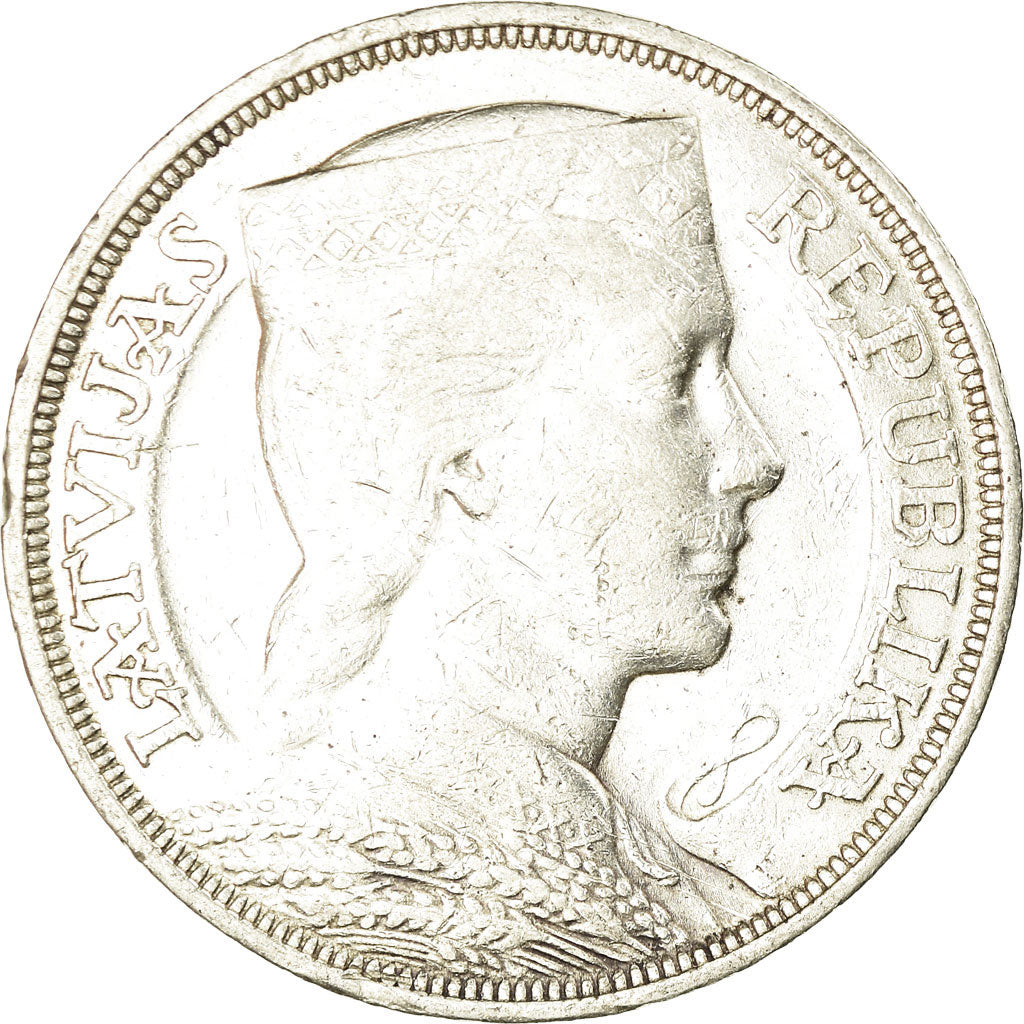 Coin, Latvia, 5 Lati, 1931, EF(40-45), Silver, KM:9