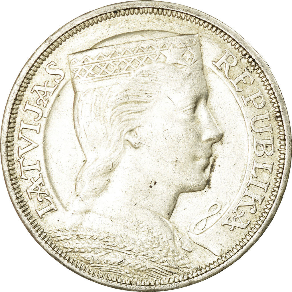 Monnaie, Latvia, 5 Lati, 1931, TTB+, Argent, KM:9