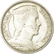 Coin, Latvia, 5 Lati, 1931, AU(50-53), Silver, KM:9