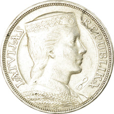 Coin, Latvia, 5 Lati, 1931, AU(50-53), Silver, KM:9