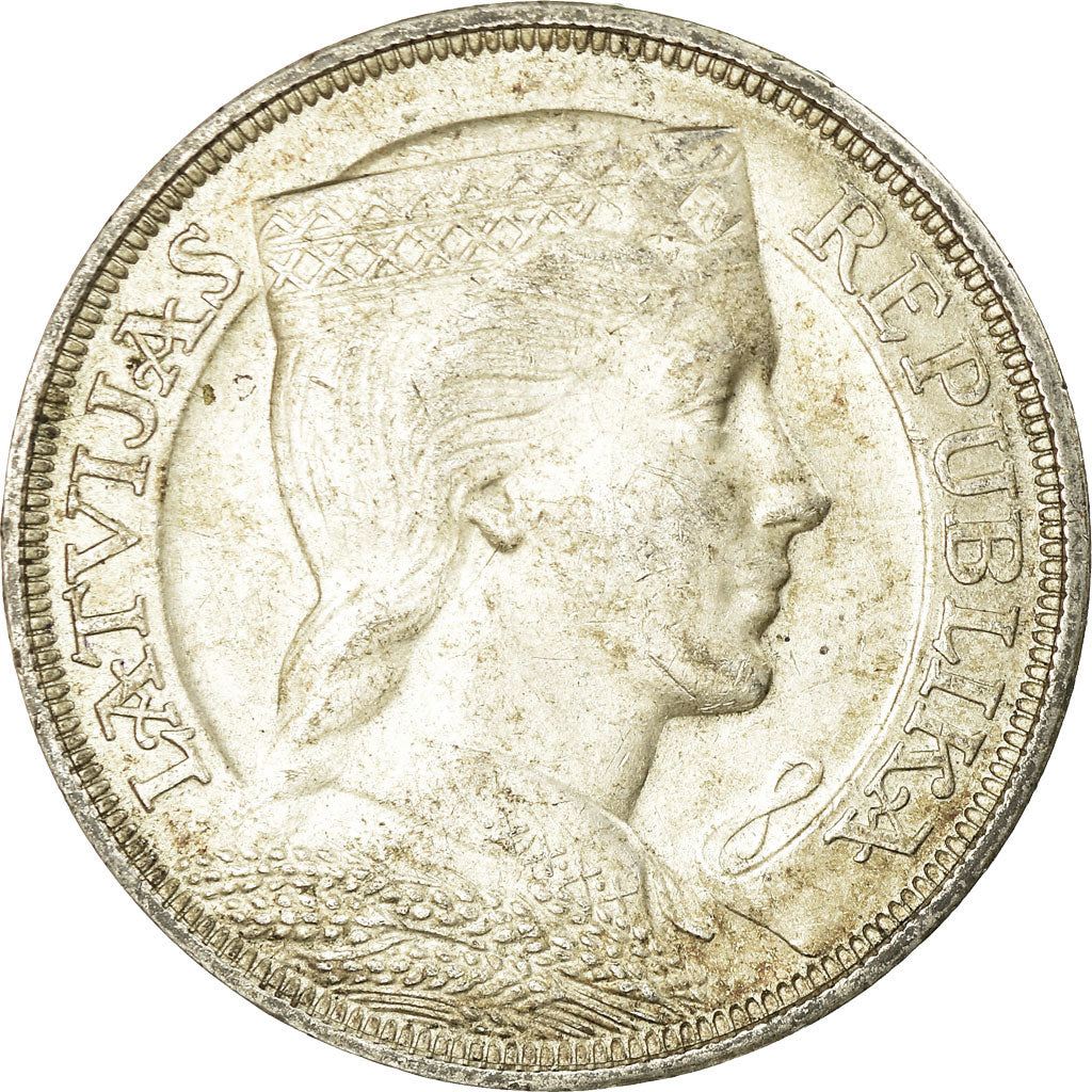 Monnaie, Latvia, 5 Lati, 1931, TTB+, Argent, KM:9