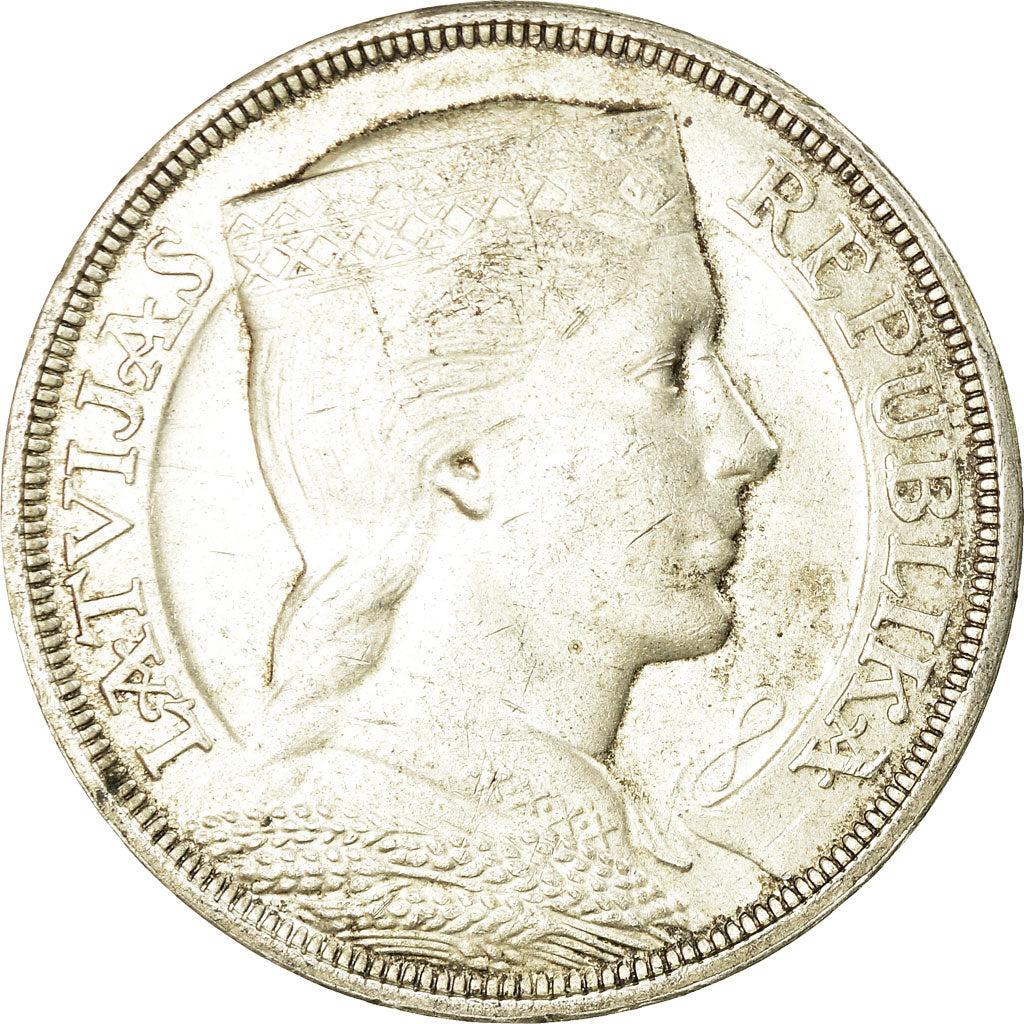 Moneta, Lettonia, 5 Lati, 1931, BB+, Argento, KM:9