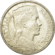 Monnaie, Latvia, 5 Lati, 1932, TTB+, Argent, KM:9