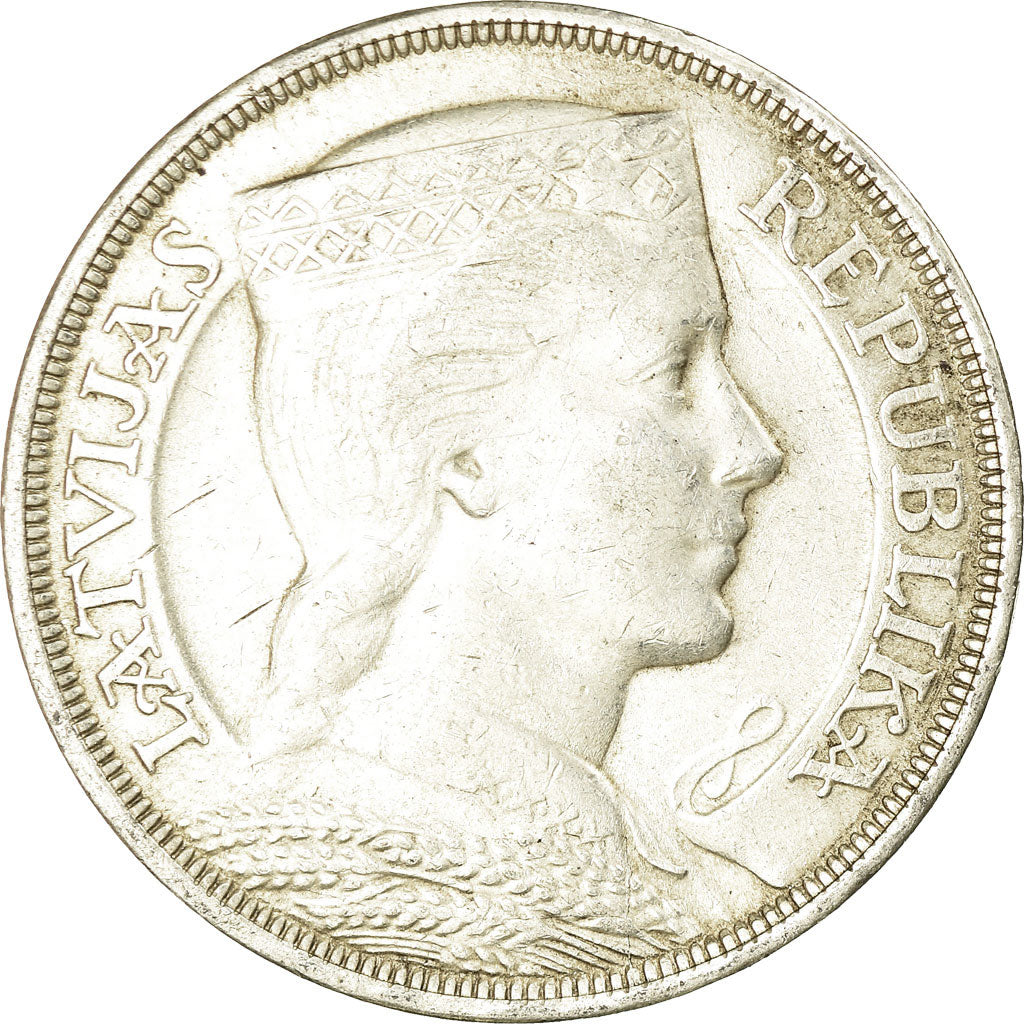 Moneta, Lettonia, 5 Lati, 1932, BB+, Argento, KM:9
