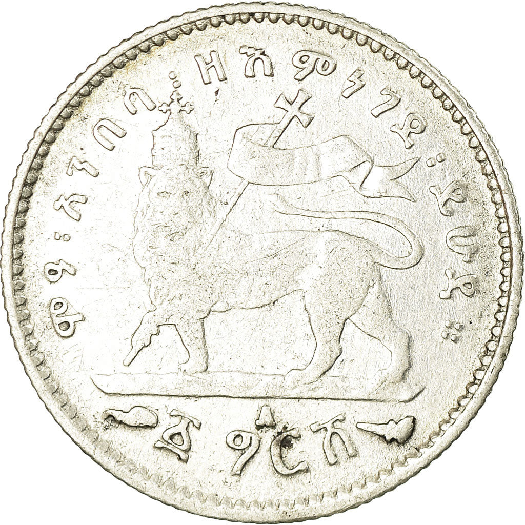 Monnaie, Éthiopie, Menelik II, Gersh, 1903, Paris, B+, Argent, KM:12