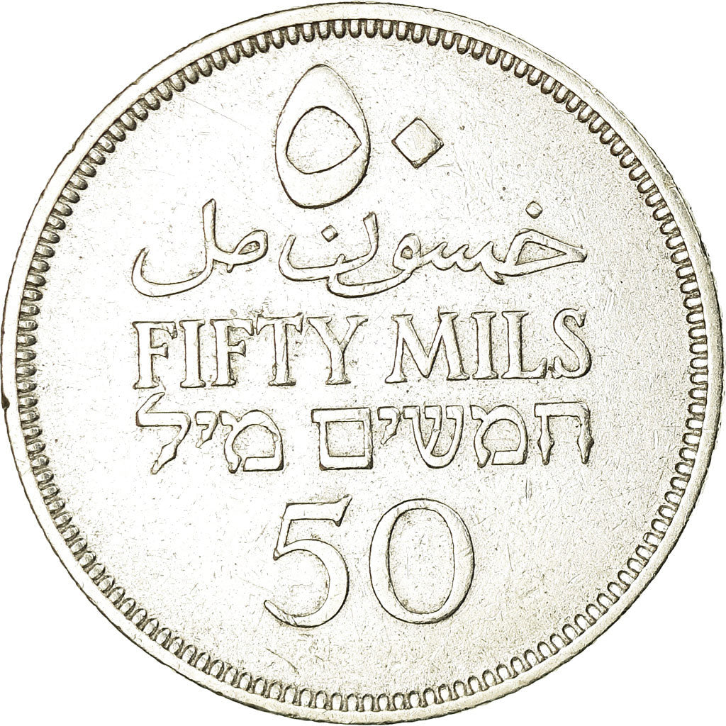 Münze, Palästina, 50 Mils, 1940, SS, Silber, KM:6
