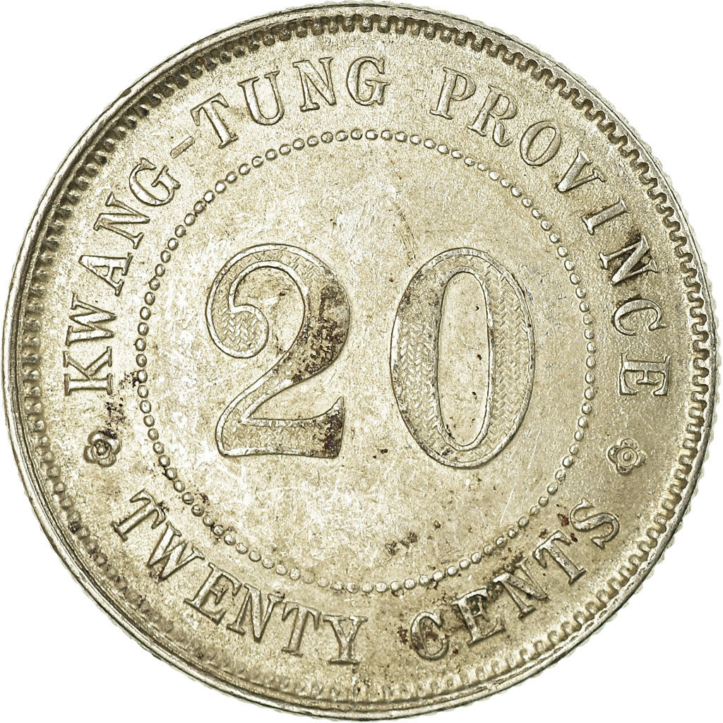 Coin, China, KWANGTUNG PROVINCE, 20 Cents, 1920, MS(60-62), Silver, KM:423