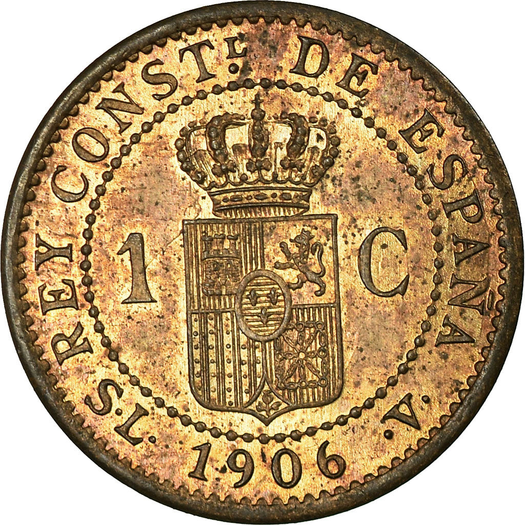 Monnaie, Espagne, Alfonso XIII, Centimo, 1906, Madrid, FDC, Bronze, KM:726