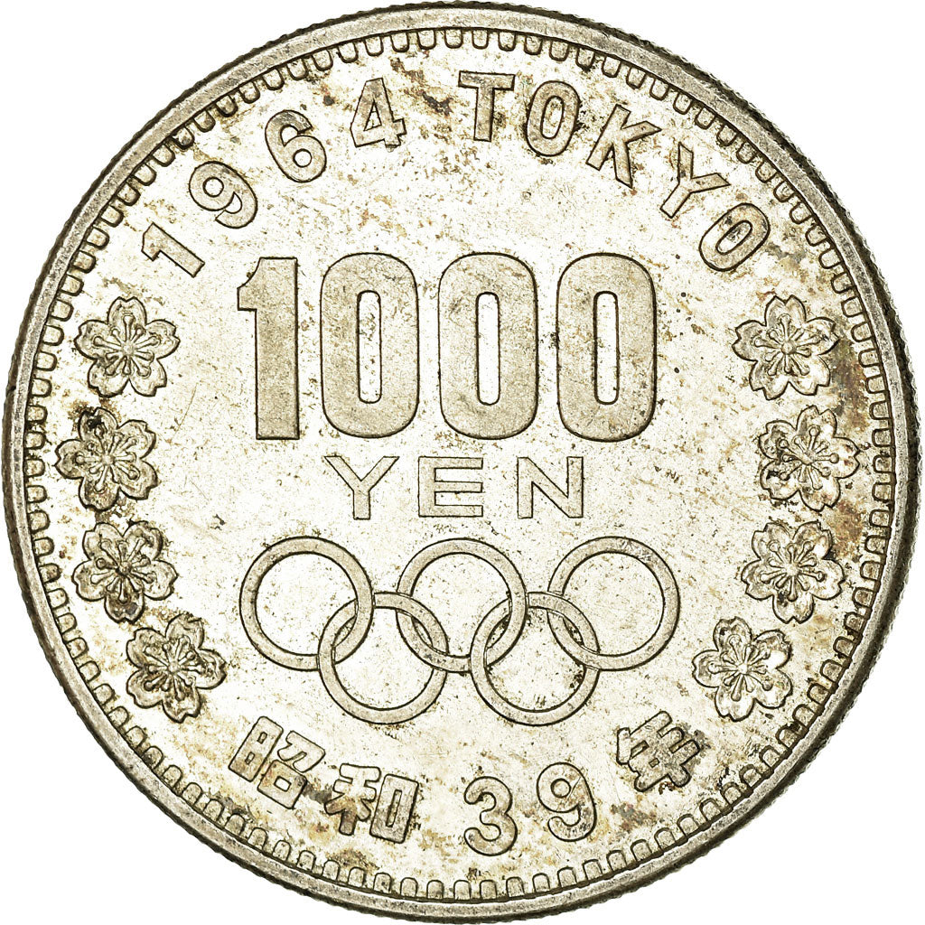 Moeda, Japão, Hirohito, 1000 Yen, 1964, Tokyo, AU(50-53), Prata, KM:80