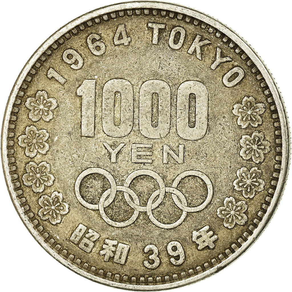 Moneda, Japón, Hirohito, 1000 Yen, 1964, Tokyo, MBC+, Plata, KM:80