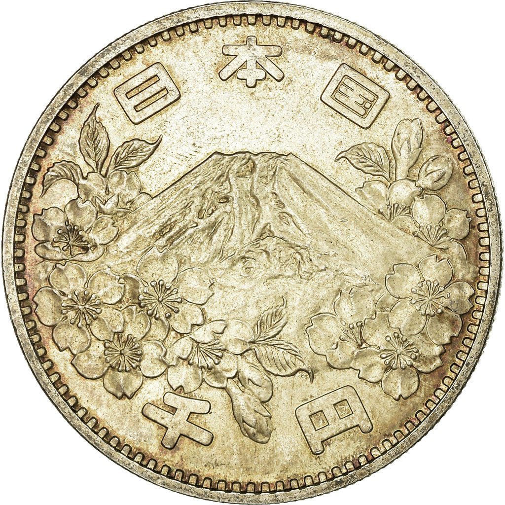 Coin, Japan, Hirohito, 1000 Yen, 1964, Tokyo, MS(60-62), Silver, KM:80