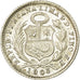 Coin, Peru, 1/2 Dinero, 1903, Lima, AU(55-58), Silver, KM:206.2
