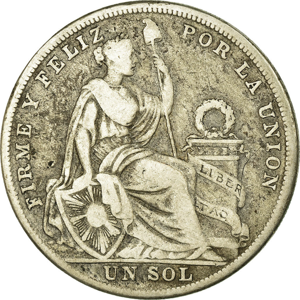 Moneta, Perù, Sol, 1925, Philadelphia, MB+, Argento, KM:218.1