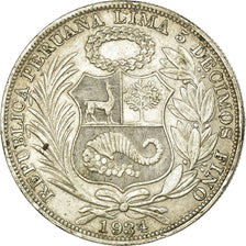 Monnaie, Pérou, Sol, 1934, Lima, TTB, Argent, KM:218.2