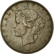 Munten, Liberia, 2 Cents, 1896, Heaton, Birmingham, England, ZF, Bronze, KM:6