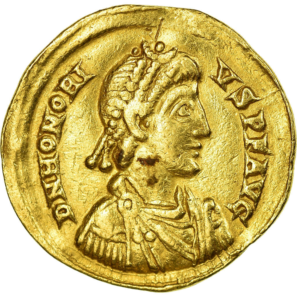 Coin, Honorius, Solidus, 395-402, Milan, AU(50-53), Gold, RIC:1206C