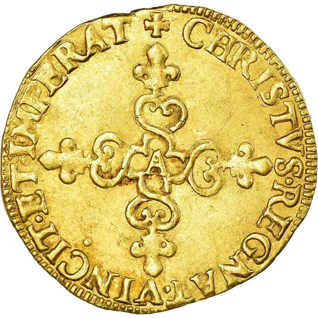Moneta, Francia, Louis XIII, Écu d'or, Ecu d'or, 1615, Paris, BB+, Oro