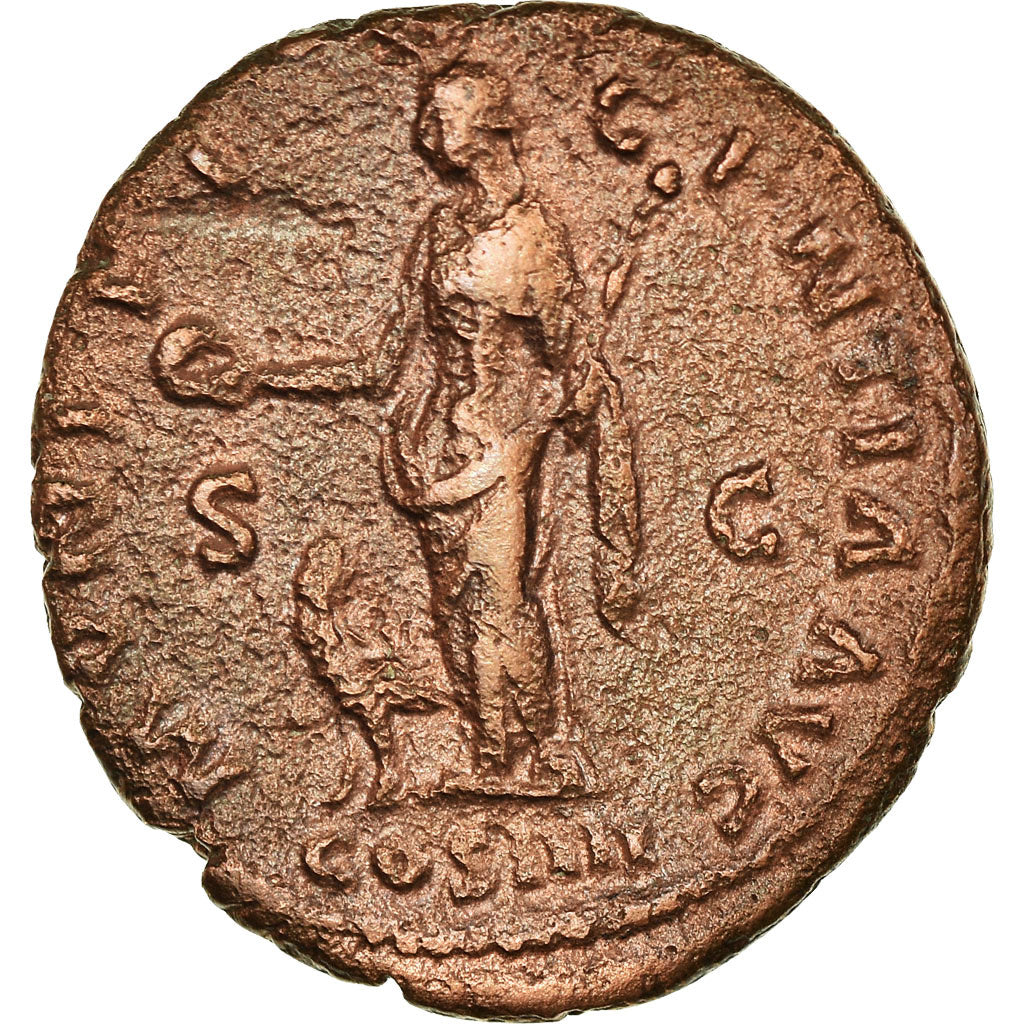 Moneta, Antoninus Pius, As, Roma, MB+, Rame, RIC:861
