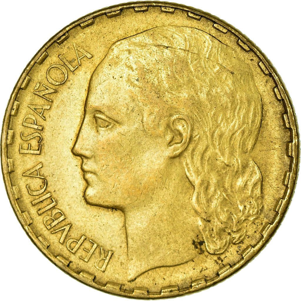 Monnaie, Espagne, Peseta, 1937, Madrid, TTB+, Laiton, KM:755