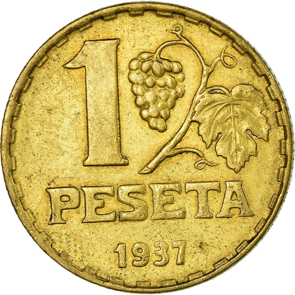 Monnaie, Espagne, Peseta, 1937, Madrid, TTB+, Laiton, KM:755
