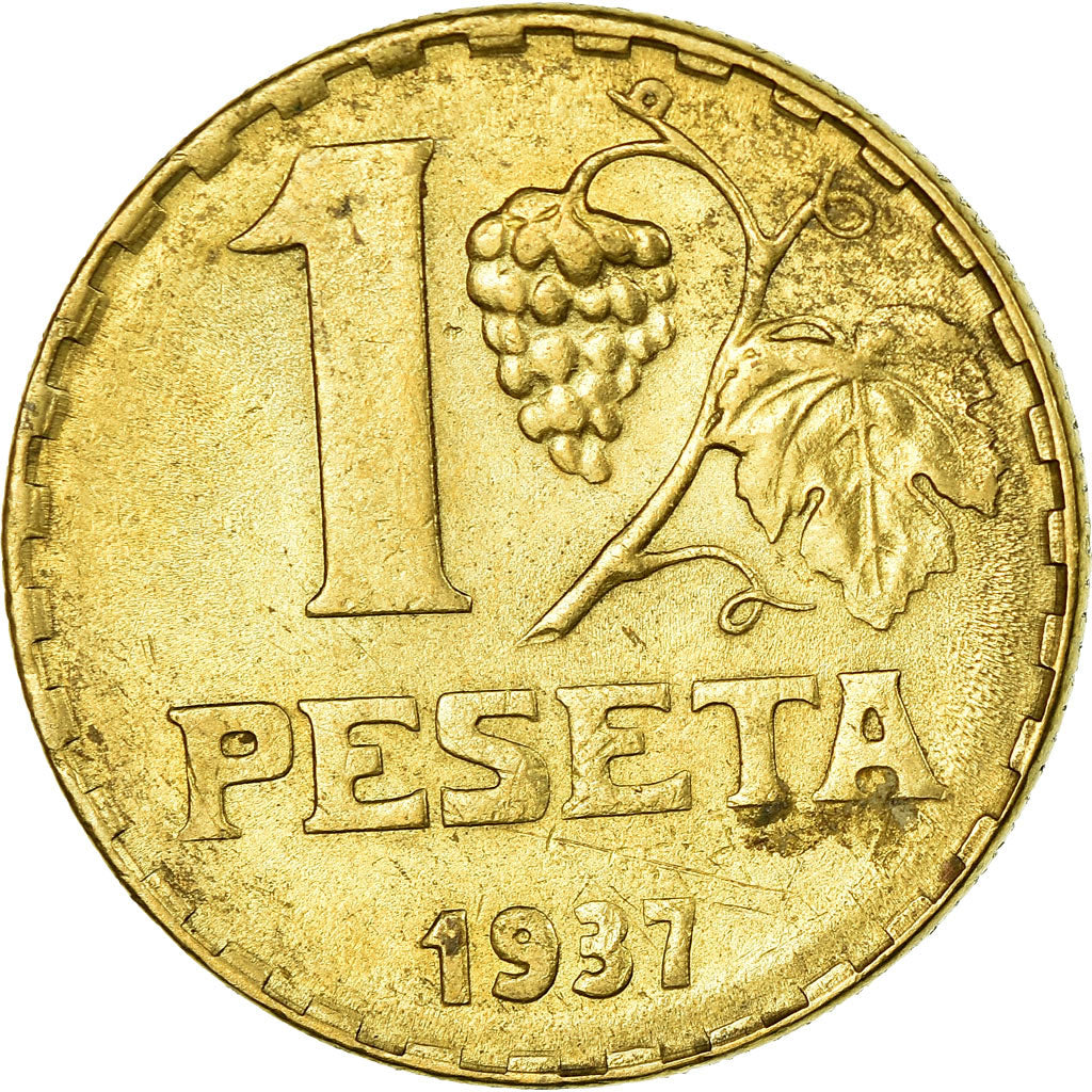 Monnaie, Espagne, Peseta, 1937, Madrid, TTB+, Laiton, KM:755