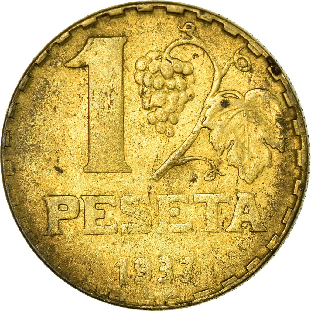 Monnaie, Espagne, Peseta, 1937, Madrid, TTB+, Laiton, KM:755