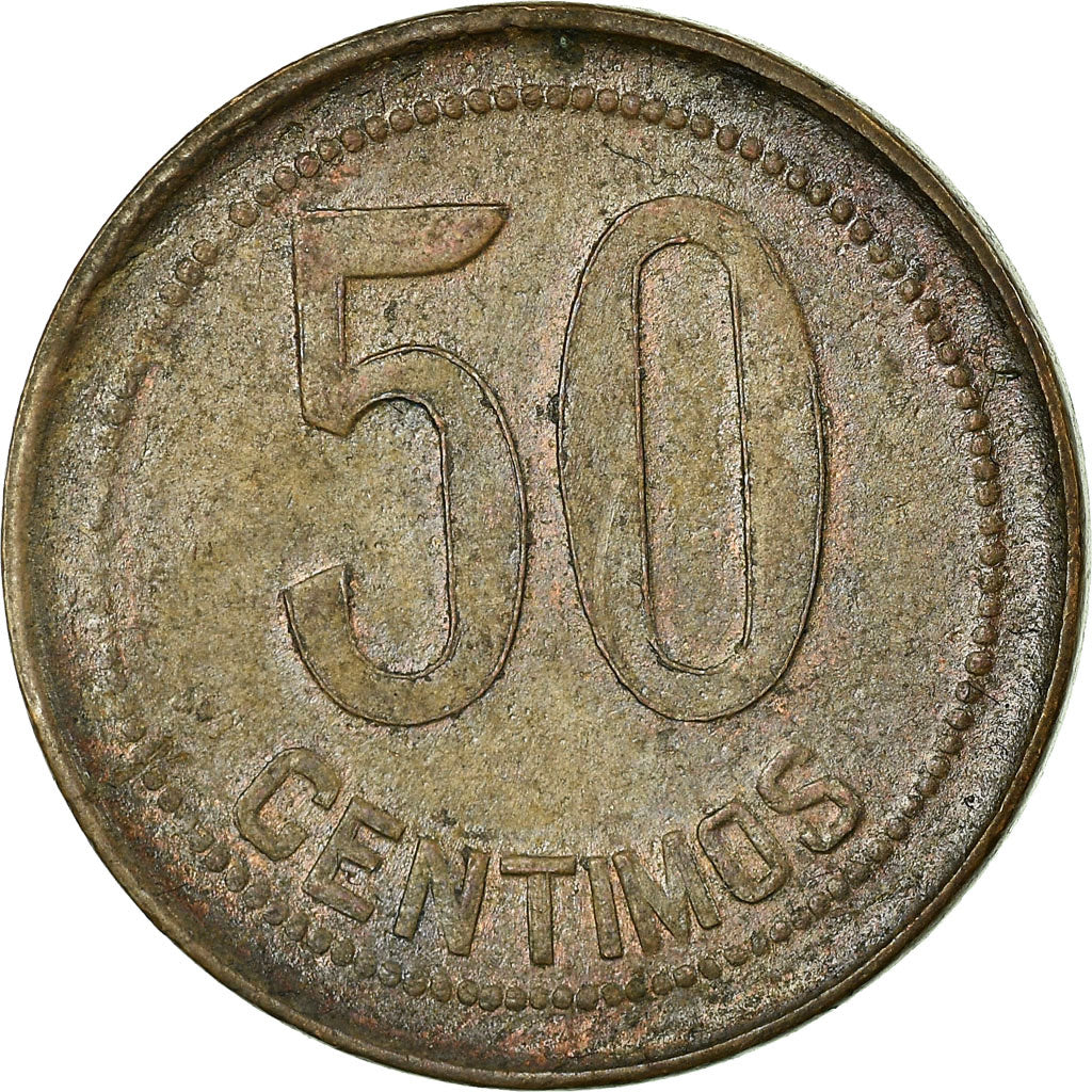 Moneta, Spagna, 50 Centimos, 1937, Madrid, BB, Rame, KM:754.1