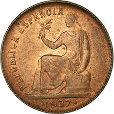 Coin, Spain, 50 Centimos, 1937, Madrid, AU(55-58), Copper, KM:754.1