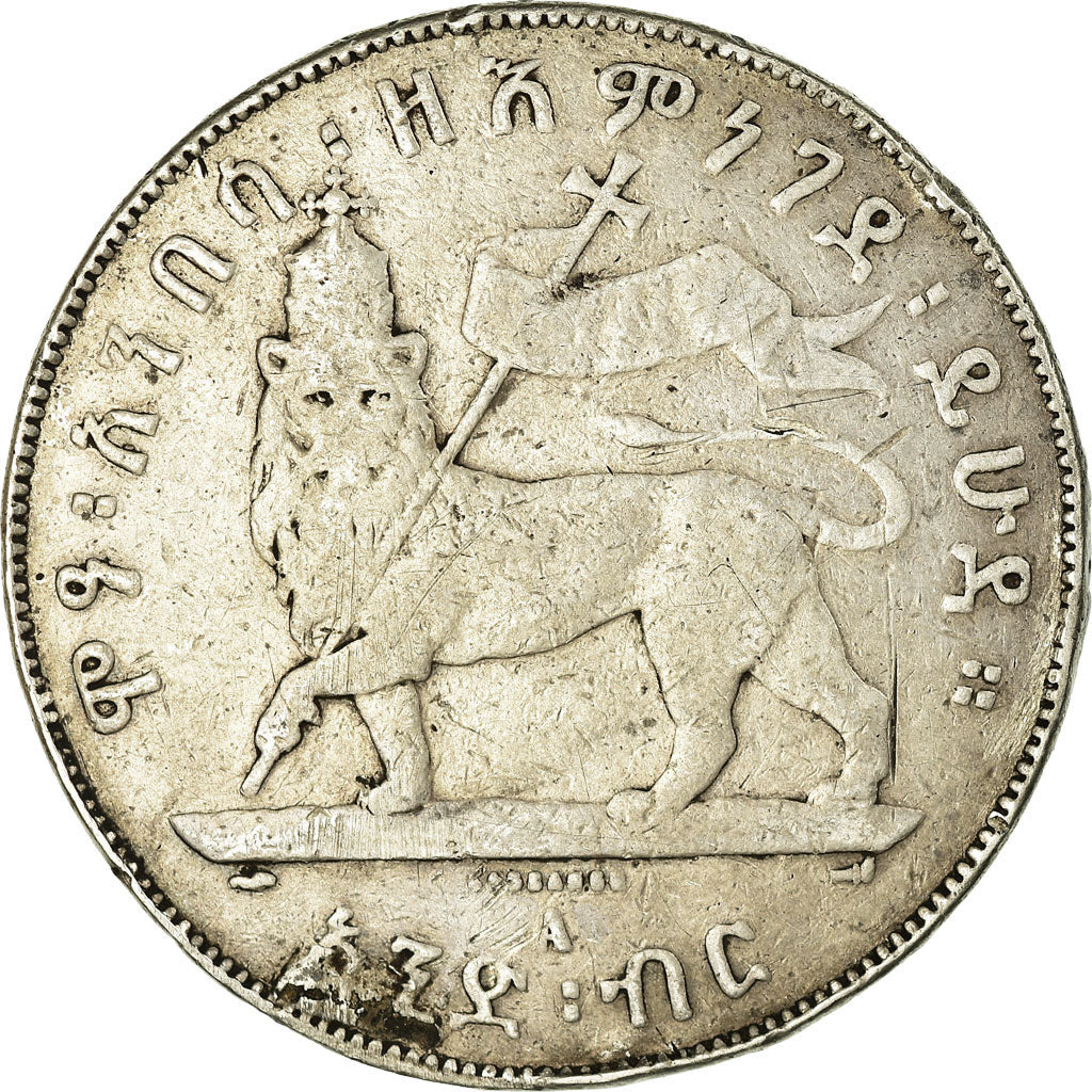 Münze, Äthiopien, Menelik II, Birr, 1897, Paris, S, Silber, KM:5