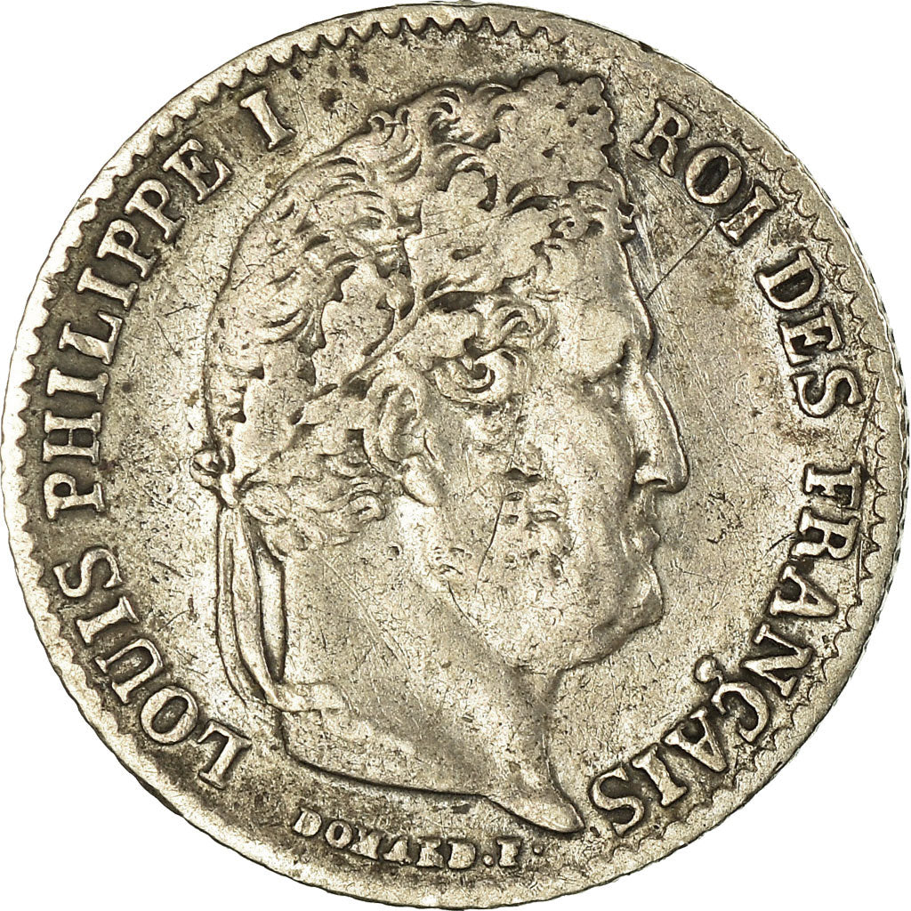 Moneta, Francia, Louis-Philippe, 1/4 Franc, 1836, Bordeaux, BB, Argento