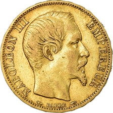 Moneta, Francia, Napoleon III, Napoléon III, 20 Francs, 1853, Paris, BB, Oro