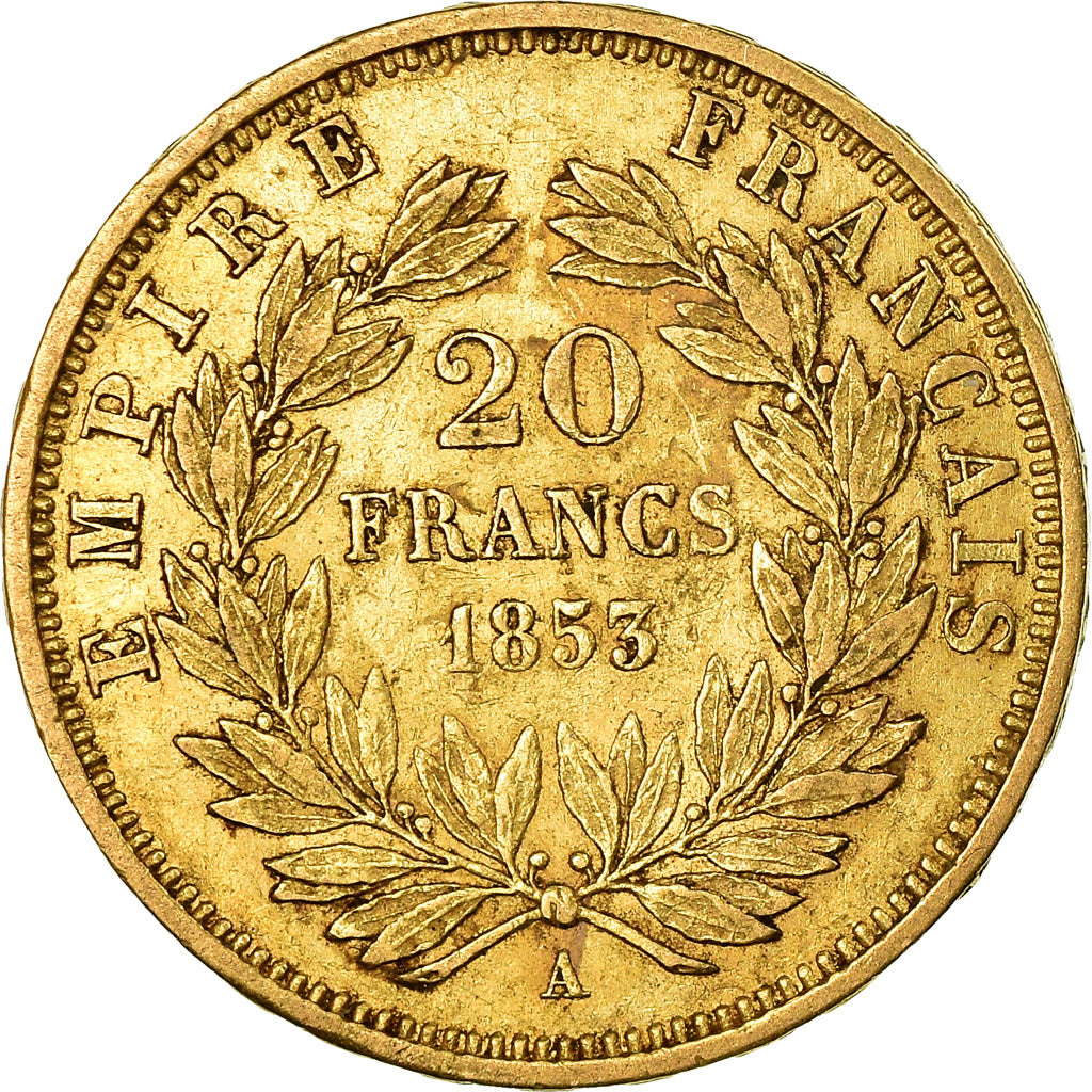 Coin, France, Napoleon III, Napoléon III, 20 Francs, 1853, Paris, EF(40-45)