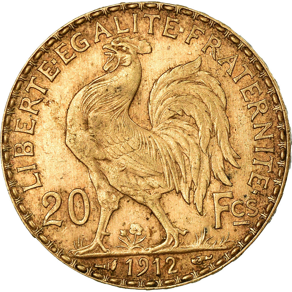 Coin, France, Marianne, 20 Francs, 1912, AU(55-58), Gold, KM:857, Gadoury:1064a
