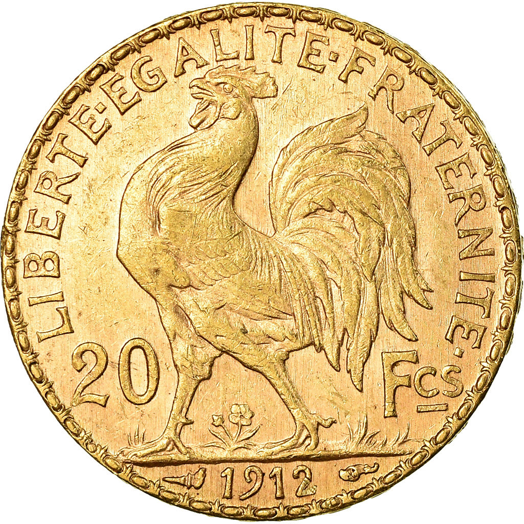 Coin, France, Marianne, 20 Francs, 1912, AU(55-58), Gold, KM:857, Gadoury:1064a